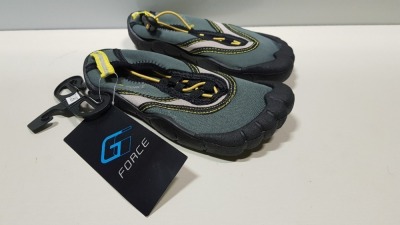 30 X BRAND NEW G FORCE BLACK/ YELLOW AQUA SHOES SIZE JUNIOR 12