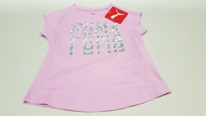 30 X BRAND NEW PUMA PINK T SHIRTS AGE 3-4 YEARS