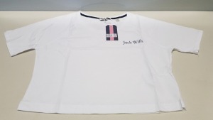 20 X BRAND NEW JACK WILLS LOWTON WHITE CROP T SHIRTS UK SIZE 12 RRP £26.95 (TOTAL RRP £539.00) (PICK LOOSE)