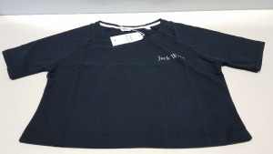 22 X BRAND NEW JACK WILLS LOWTON BLACK CROP T SHIRTS UK SIZE 8 RRP £26.95 (TOTAL RRP £592.90)