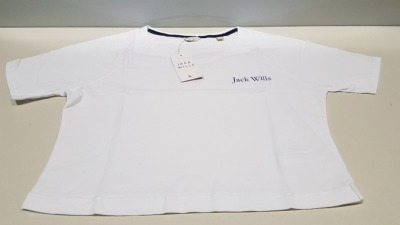 39 X BRAND NEW JACK WILLS LOWTON WHITE CROP T SHIRTS UK SIZE 6 RRP £26.95 (TOTAL RRP £1051.05)