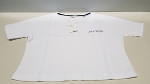 33 X BRAND NEW JACK WILLS LOWTON WHITE CROP T SHIRTS UK SIZE 8 RRP £26.95 (TOTAL RRP £889.35)
