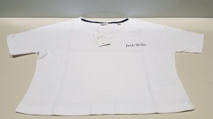 30 X BRAND NEW JACK WILLS LOWTON WHITE CROP T SHIRTS UK SIZE 8 RRP £26.95 (TOTAL RRP £808.50)