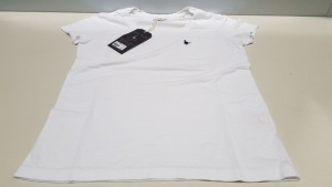 20 X BRAND NEW JACK WILLS FULLFORD WHITE T SHIRTS UK SIZE 6 RRP £19.50 (TOTAL RRP £390.00)