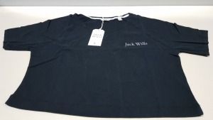 17 X BRAND NEW JACK WILLS LOWTON BLACK CROP T SHIRT UK SIZE 6 RRP £26.95 (TOTAL RRP £458.15) (PICK LOOSE)