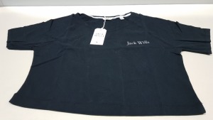 16 X BRAND NEW JACK WILLS LOWTON BLACK CROP T SHIRT UK SIZE 14 RRP £26.95 (TOTAL RRP £431.20) (PICK LOOSE)