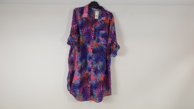 100 X BRAND NEW MULTI COLOURED BEACH SHIRTS BY GEORGE - SIZE XL - (28911) RRP £10 EACH - IN 1
