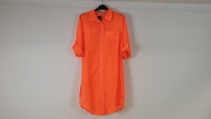 100 X BRAND NEW BRIGHT ORANGE BEACH SHIRTS BY GEORGE - SIZE UNKNOWN - (28890) RRP £8 EACH - IN 1