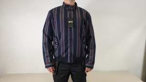BRAND NEW GABICCI NAVY COLOURED (HAMILTON RETRO DETAILED) STRIPPED HARRINGTON - SIZE LARGE RRP £