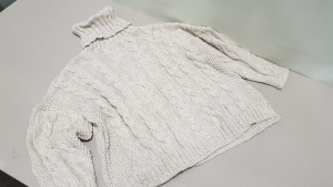 16 X BRAND NEW TOPSHOP CREAM TURTLENECK JUMPERS SIZE SMALL RRP £49.00 (TOTAL RRP £784.00) - IN 2 BOXES