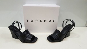 8 X BRAND NEW BOXED TOPSHOP SAFFRON BLACK HEELS (UK SIZE 7) - PICK LOOSE 
RRP £46.00 (TOTAL £368.00)