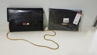 24 X BRAND NEW DOROTHY PERKINS ACCESSORIES BLACK BAGS - IN ONE BOX 
RRP £18.00 (TOTAL £432.00)