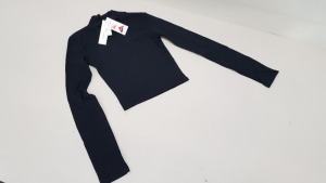 30 X BRAND NEW TOPSHOP LYCRA TURTLENECK CROPPED SHIRTS UK SIZE 6 RRP £10.00 (TOTAL RRP £300.00)