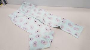 100 X BRAND NEW CHILDREN'S OWL FLEECY PYJAMA BOTTOMS AGE 7-8 YEARS - IN 4 BOXES