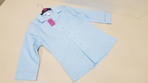 24 X BRAND NEW JOHN LEWIS GIRLS 3/4 SLEEVE BLUE SENIOR FITTED BLOUSES SIZE 40