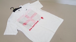50 X BRAND NEW F&F ENGLAND SIX NATIONS//21 T SHIRTS SIZE XL