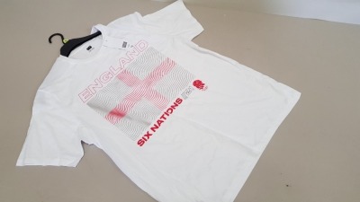 50 X BRAND NEW F&F ENGLAND SIX NATIONS//21 T SHIRTS SIZE XL