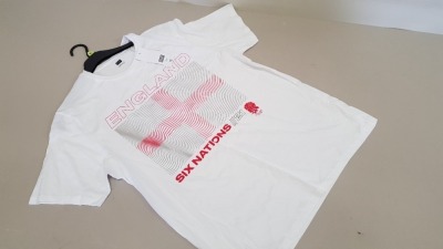 50 X BRAND NEW F&F ENGLAND SIX NATIONS//21 T SHIRTS SIZE L