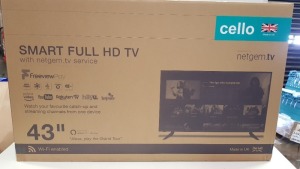 BRAND NEW CELLO 43 SMART LED FULL HD TV WITH FREEVIEW PLAY