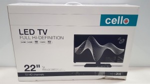 BRAND NEW CELLO 22 FULL HI-DEFINITION LED TV WITH SATELLITE TUNER INCLUDED.