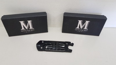 120 X BRAND NEW METAL MULTI-TOOL HOLDERS WITH BITS - BRAND M GIFTS FOR MEN - IN 2 OUTER BOXES