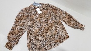 20 X BRAND NEW DOROTHY PERKINS PETITE LEOPARD PRINT BUTTONED LONG SLEEVE SHIRTS UK SIZE 10