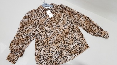 20 X BRAND NEW DOROTHY PERKINS PETITE LEOPARD PRINT BUTTONED LONG SLEEVE SHIRTS UK SIZE 10