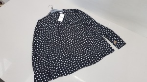 20 X BRAND NEW DOROTHY PERKINS PETITE DOTTED LONG SLEEVED TOPS UK SIZE 16 AND 14