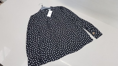 20 X BRAND NEW DOROTHY PERKINS PETITE DOTTED LONG SLEEVED TOPS UK SIZE 12 AND 10