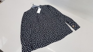 20 X BRAND NEW DOROTHY PERKINS PETITE DOTTED LONG SLEEVED TOPS UK SIZE 10