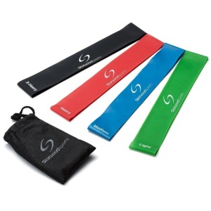 60 X BRAND NEW STARWOOD SPORTS BRANDED SETS OF 4 RESISTANCE BANDS - VARYING INCREASING STRENGTHS - IN A BAG - IN 1 TRAY (NOT INC)