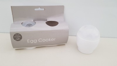 480 X BRAND NEW YOUR HOME SET OF 2 PLASTIC MICROWAVABLE EGG COOKER HOLDERS IN 20 BOXES