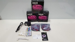 30 X BRAND NEW BOXED JESLED 12M LED STRIP LIGHTS (MULTICOLOUR / TIMING / DIY / DIMMING) - PICK LOOSE