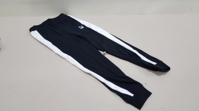20 X BRAND NEW PUMA COTTON BLACK AND WHITE STRIPED TRACK PANTS AGE 11-12 YEARS