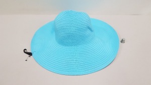 48 X BRAND NEW TURQUOISE SUMMER/ FESTIVAL HATS IN 2 BOXES
