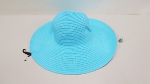 48 X BRAND NEW TURQUOISE SUMMER/ FESTIVAL HATS IN 2 BOXES