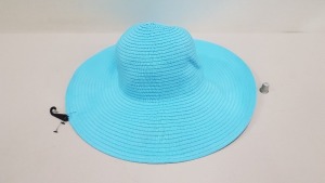 48 X BRAND NEW TURQUOISE SUMMER/ FESTIVAL HATS IN 2 BOXES