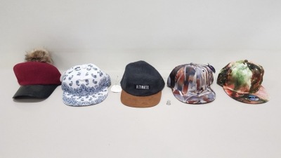 APPROX 100 X BRAND NEW 7X CAPS / HATS IN VARIOUS STYLES AND SIZES IN 2 BOXES