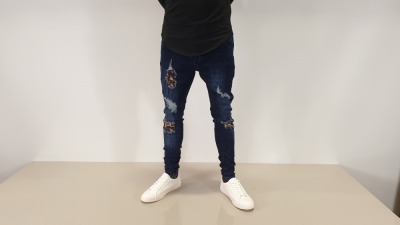 6 X BRAND NEW SIK SILK BLUE SKINNY RIPPED JEANS - IN VARIOUS SIZES RRP £60.00pp