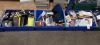 3 TRAYS CONTAINING LARGE QUANTITY OF ASSORTED ITEMS INCLUDING CRAFT BAGS, VARIOUS PHONES CASES AND TEMPERED GLASS SCREEN PROTECTORS, CHILDRENS HAIR CLIPS ETC