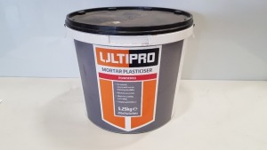 15 X BRAND NEW ULTIPRO 5.25KG POWDERED MORTAR PLASTICISER (250 X 21G SACHETS) - PICK LOOSE