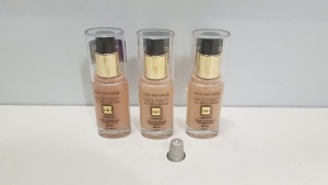 21 X BRAND NEW MAX FACTOR X FACE FINITY ALL DAY FLAWLESS 3 IN 1 FOUNDATION (PRIMER, CONCEALER AND FOUNDATION IN ONE) - ROSE BEIGE 65 AND NUDE 47