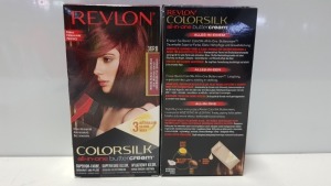 132 X BRAD NEW REVLON COLORSILK ALL IN ONE BUTTERCREAM BURGUNDY HAIR COLOUR (REVLON SHADE CODE 36RB) IN 11 BOXES