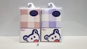 32 X BRAND NEW SETS OF 2 FLANNELETTE COT SHEETS 150 X 100CM