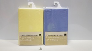 48 X BRAND NEW PACKS OF 2 FLANNELETTE COT SHEETS 100 X 150CM IN 3 BOXES
