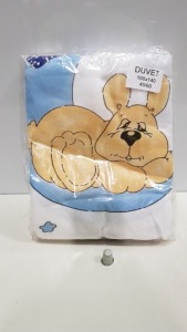 25 X BRAND NEW PACKS OF 2 COT DUVETS 100 X 140CM
