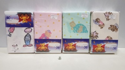 40 X BRAND NEW PAIRS OF FLANNEL FITTED SHEETS 60 X 120CM