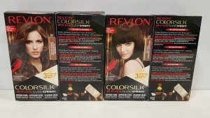 72 PIECE MIXED REVLON COLORSILK ALL IN ONE BUTTERCREAM HAIR COLOUR LOT CONTAINING 48 X BRAND NEW LIGHT NATURAL BROWN HAIR COLOUR (REVLON SHADE CODE 60) IN 4 BOXES AND 24 X BRAND NEW DARK BROWN HAIR COLOUR (REVLON SHADE CODE 40) IN 2 BOXES