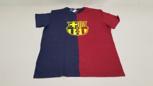 20 X BRAND NEW BARCA STORE OFFICIAL MERCHANDISE FC BARCELONA NAVY AND BURGUNDY SHORT SLEEVED TOPS SIZE MEDIUM - WITH TAGS RRP €30 TOTAL €600