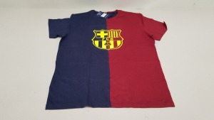 20 X BRAND NEW BARCA STORE OFFICIAL MERCHANDISE FC BARCELONA NAVY AND BURGUNDY SHORT SLEEVED TOPS SIZE SMALL - WITH TAGS RRP €30 TOTAL €600